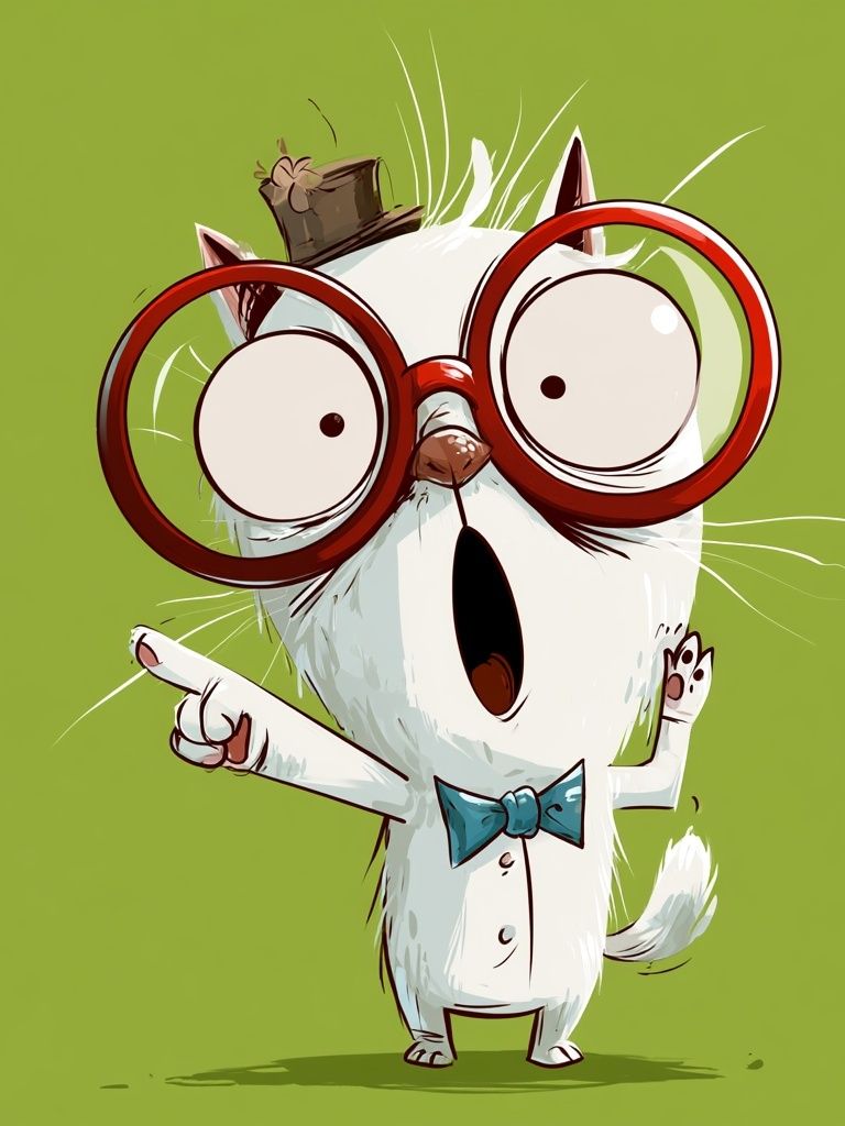 Surprised Cat Cartoon Poster. poster — animals art