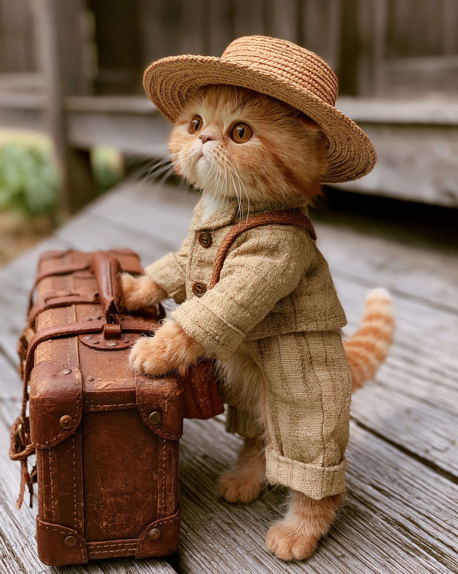 Traveling Cat Portrait Poster. poster detail