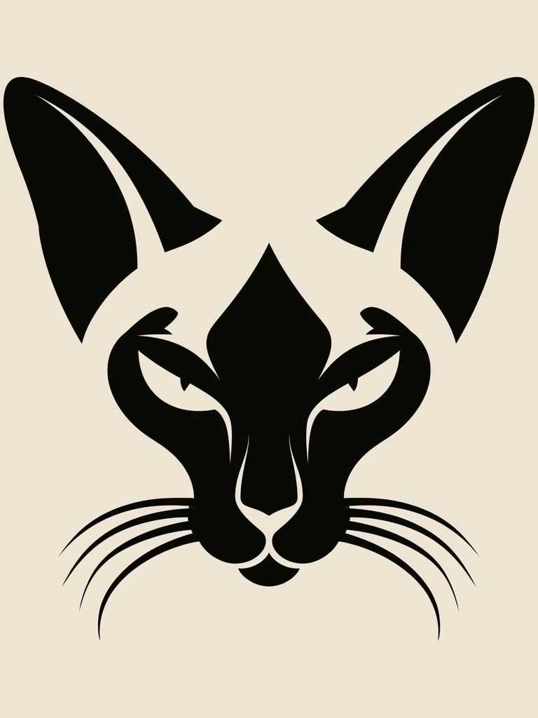 Sleek Cat Face Illustration Poster. poster detail
