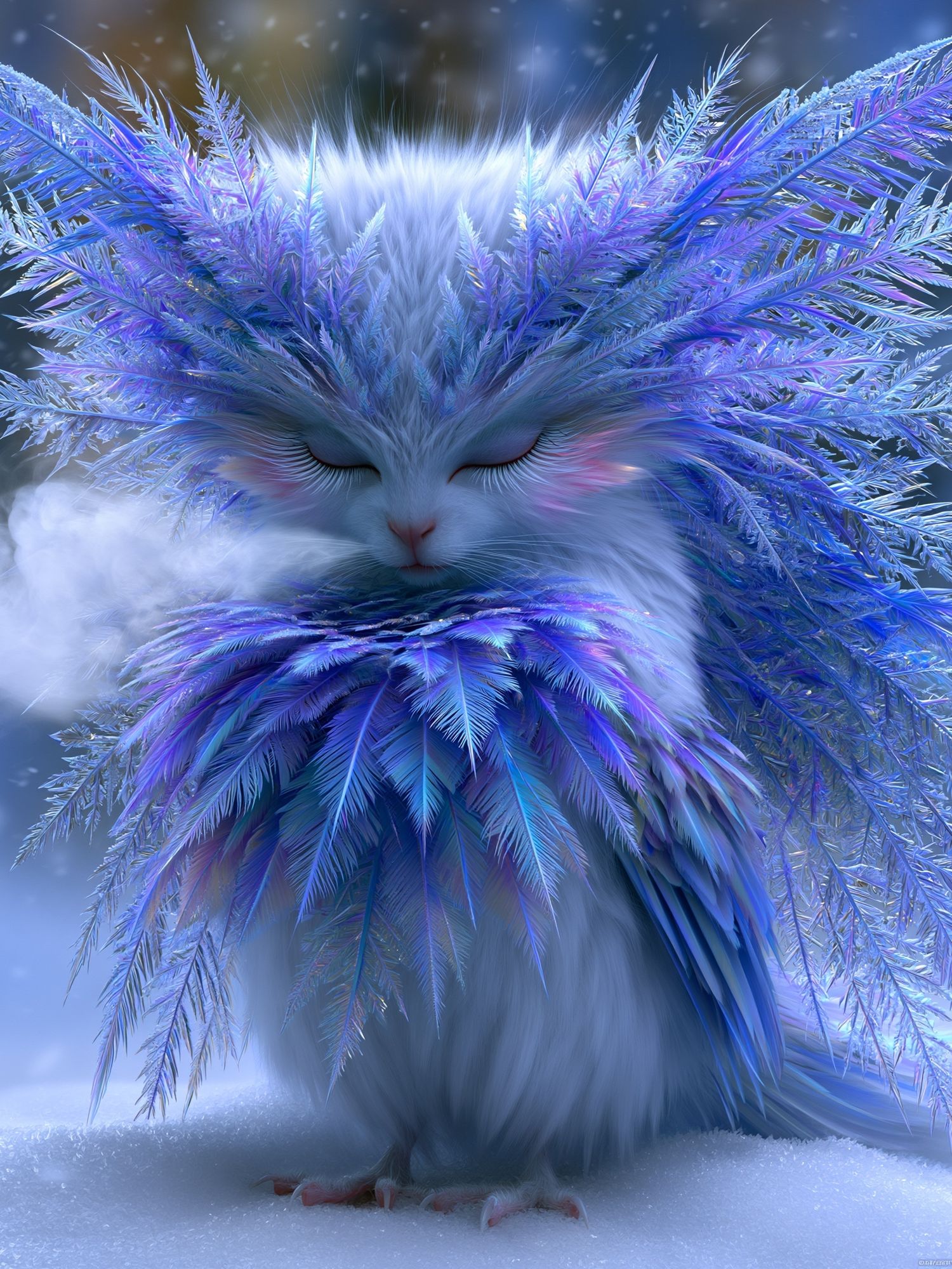 Frosted Cat Fantasy Illustration Poster. poster — animals art