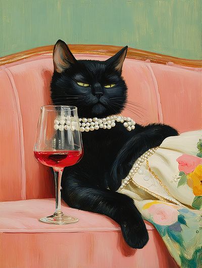 Sophisticated Black Cat — Art Print. poster print
