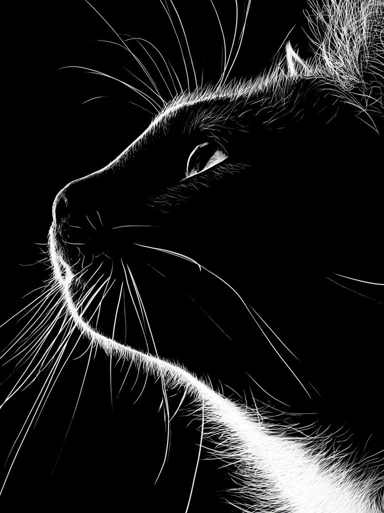 Black Cat Profile Photography Poster. poster detail