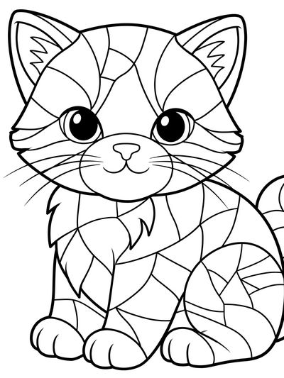 Cute Cat Line Art Poster.