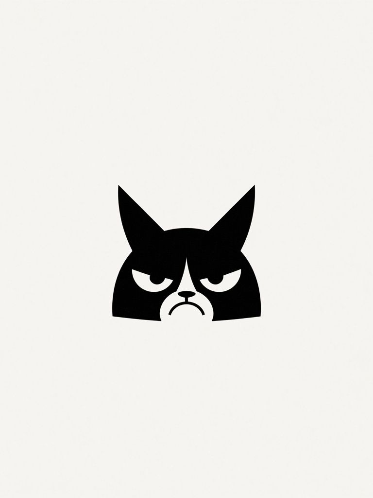 Grumpy Cat Minimalist Poster. poster detail