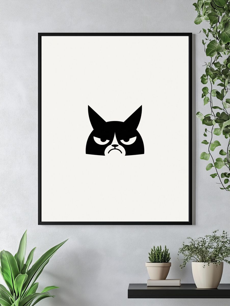 Grumpy Cat Minimalist Poster. — room view 4