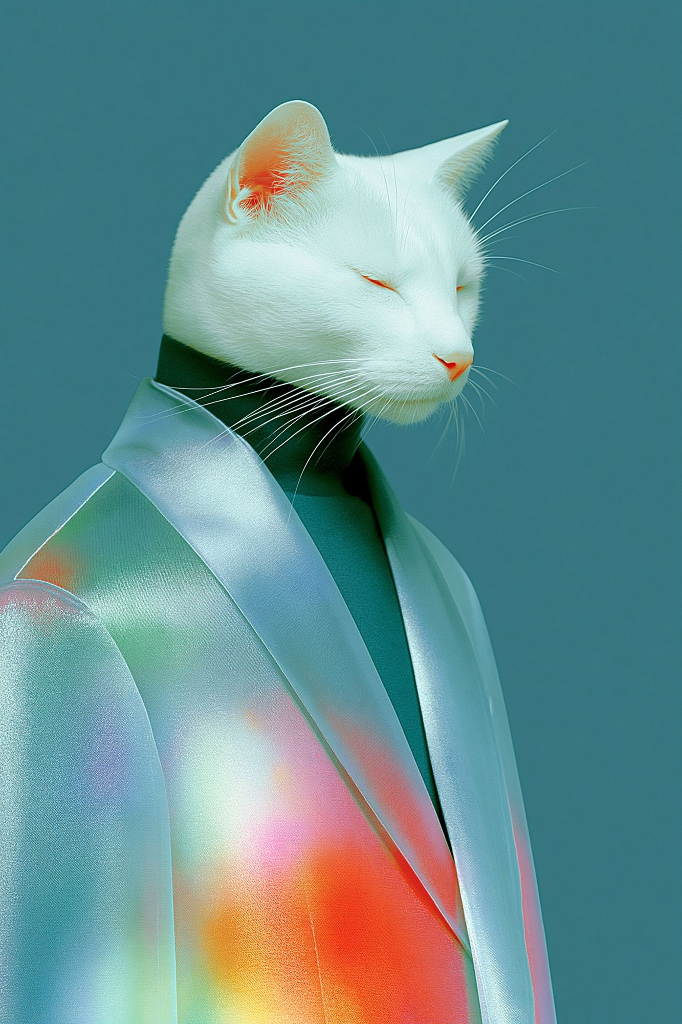 Cat Portrait Digital Art Poster. poster — animals art