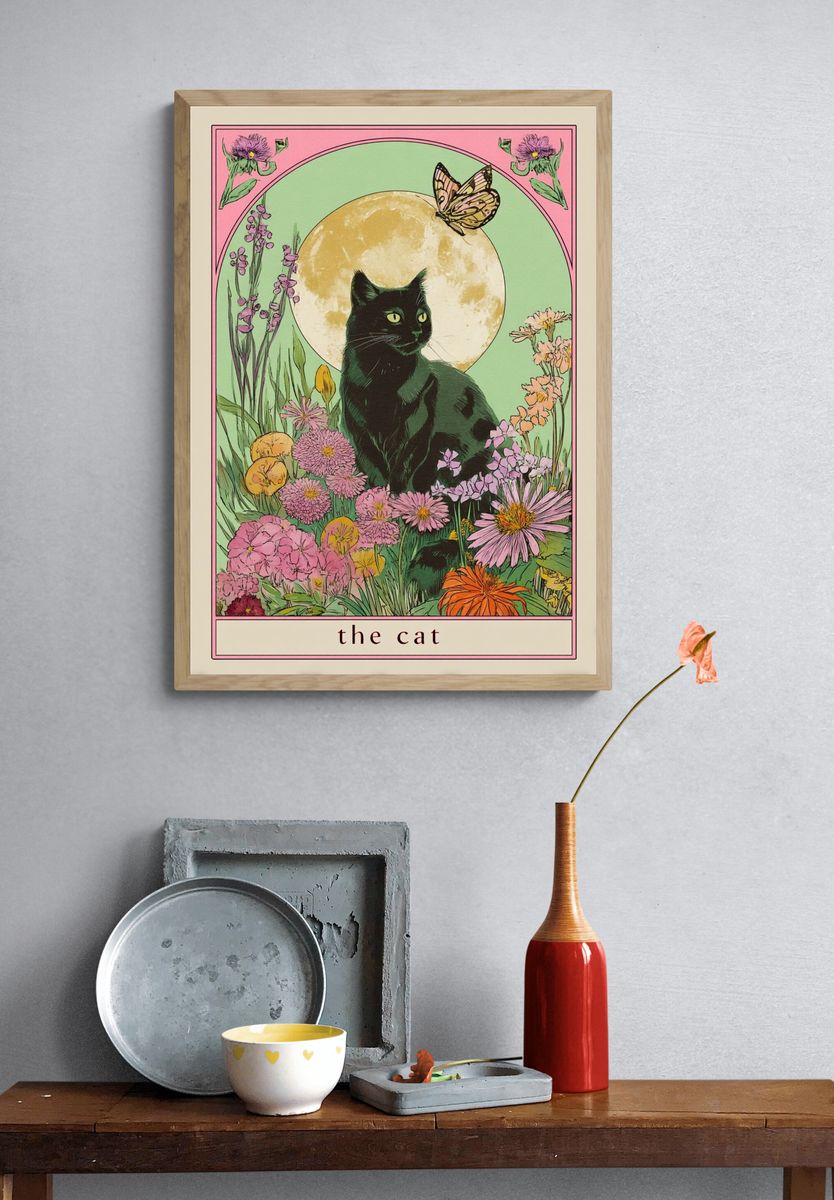 The Cat — Botanical Print. — room view 3