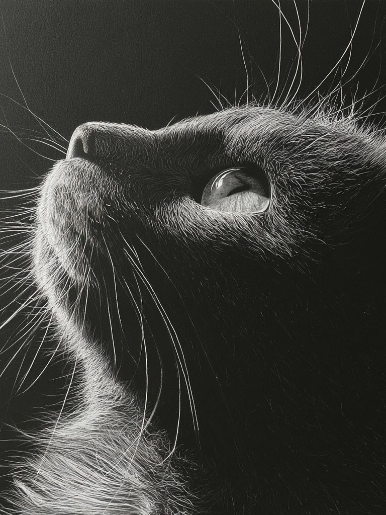 Black Cat Portrait Poster. poster detail