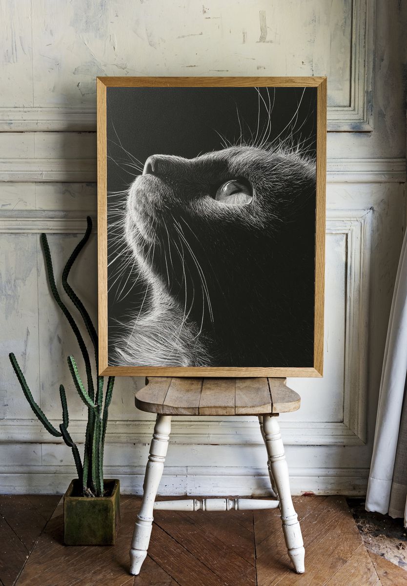 Black Cat Portrait Poster. — room view 1