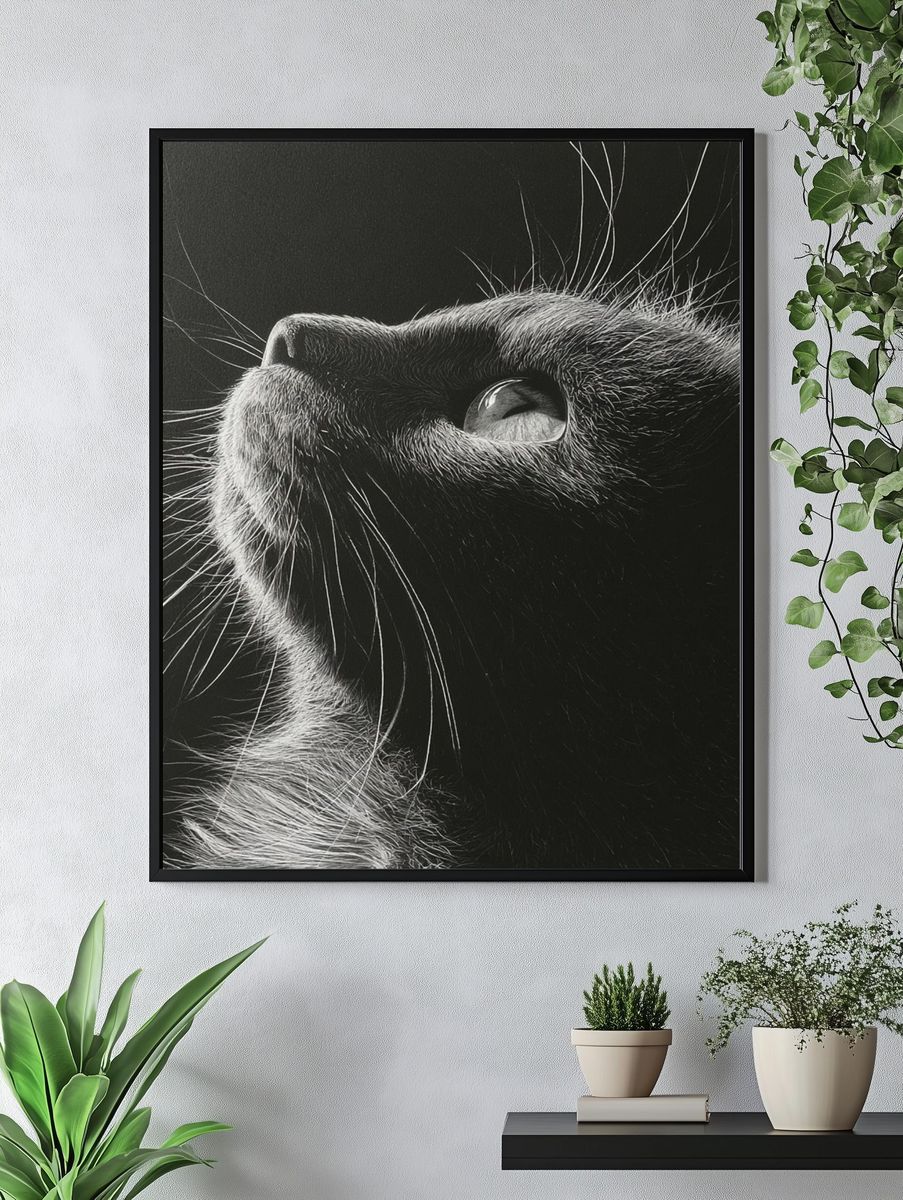 Black Cat Portrait Poster. — room view 4