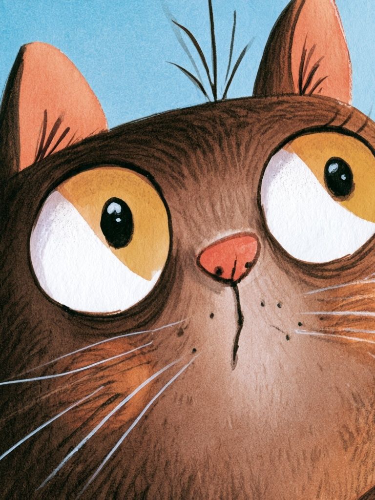 Curious Cat Watercolor Poster. poster — animals art