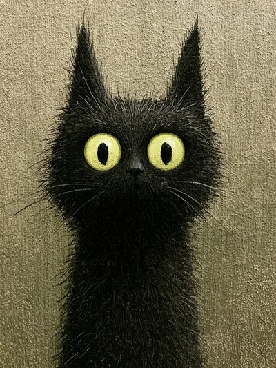 Black Cat Portrait Illustration Poster. poster