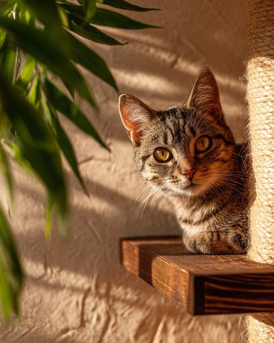 Sunlit Tabby Cat Photography Poster. poster print