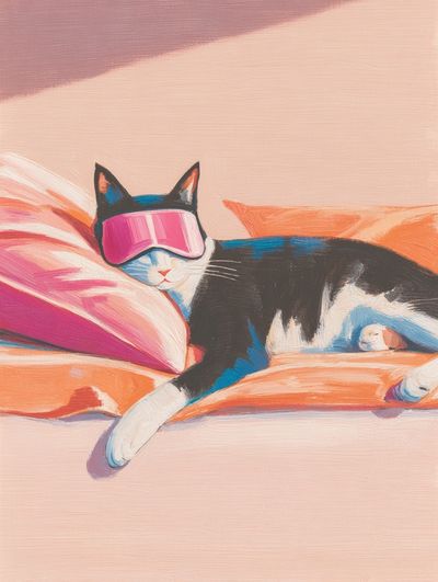 Relaxing Cat — Illustration Print. poster