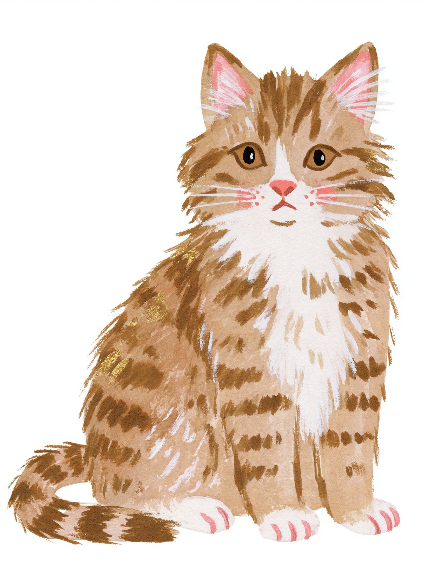 Watercolor Tabby Cat Poster. poster — illustration art
