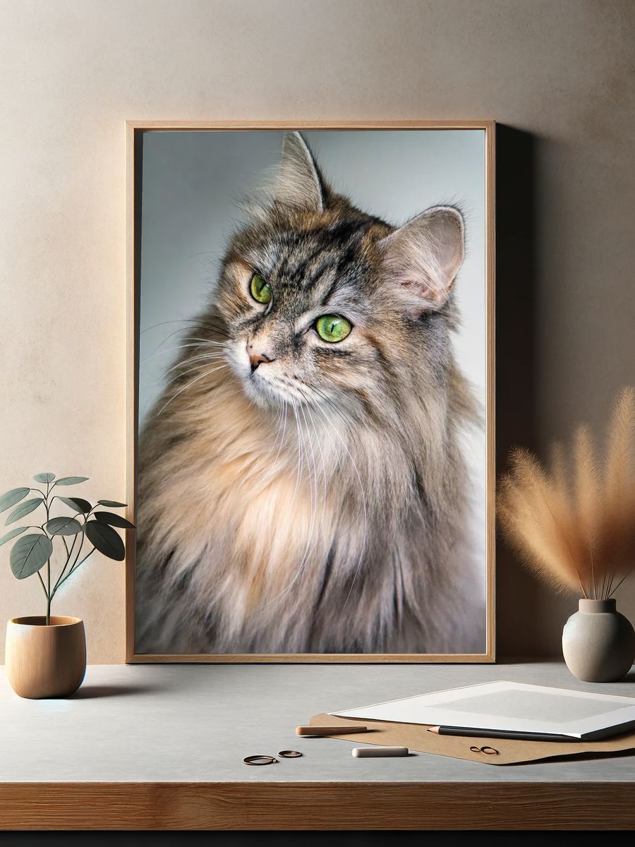 Majestic Cat Portrait Poster. — room view 2