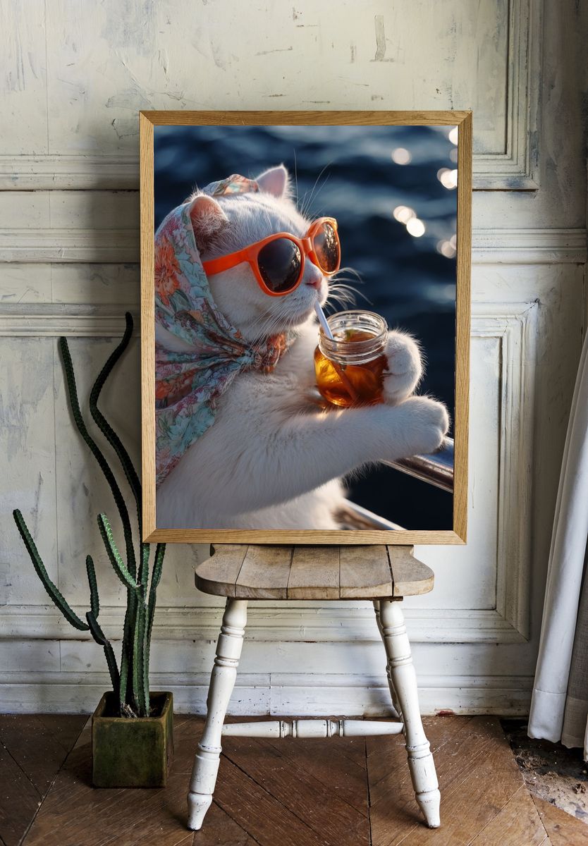 Cool Cat Sailor Photography Poster. — room view 1