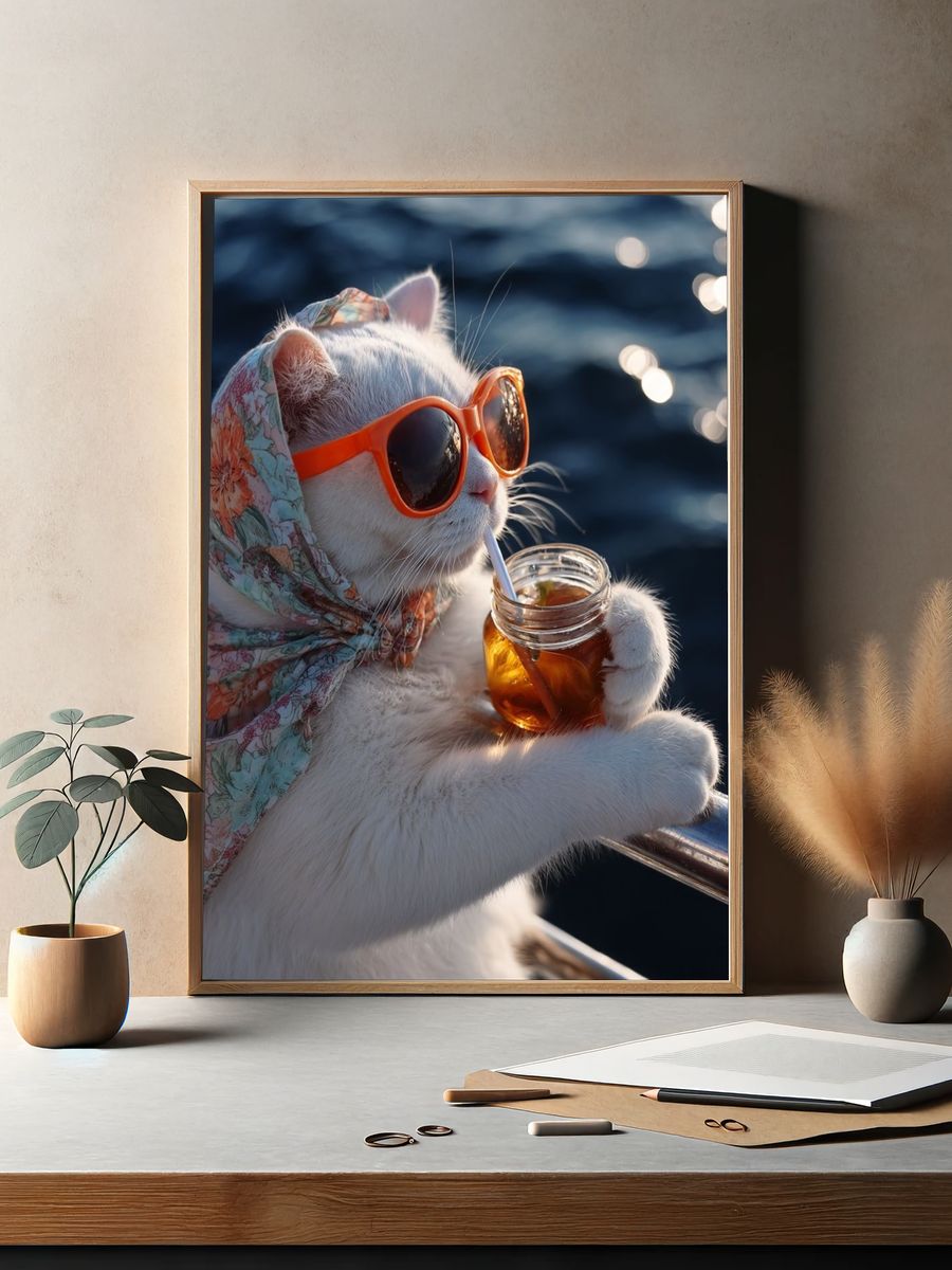 Cool Cat Sailor Photography Poster. — room view 2