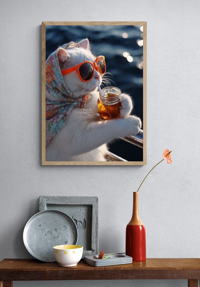 Cool Cat Sailor Photography Poster. — room view 3