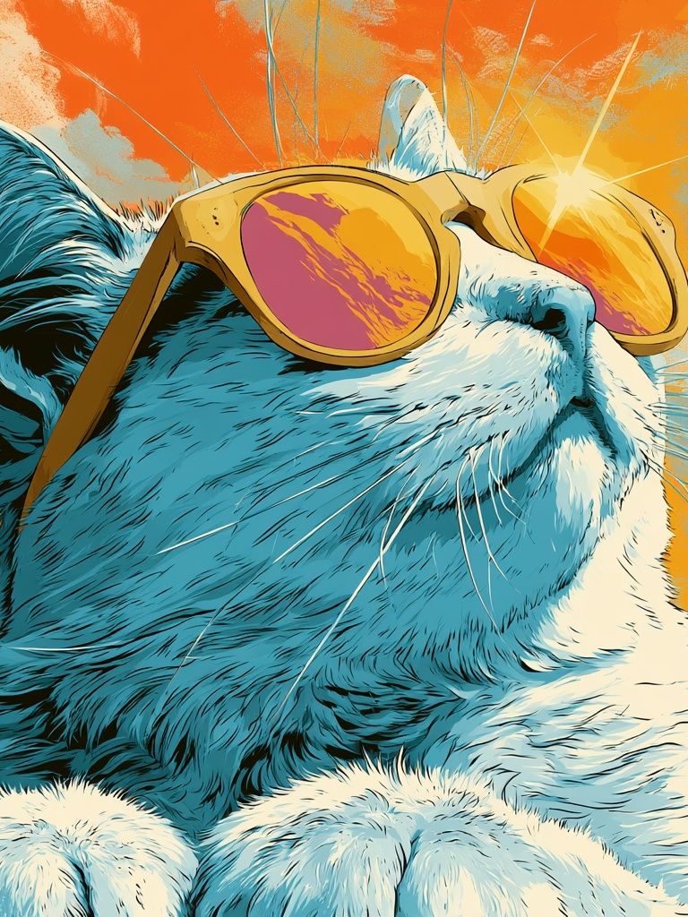 Cool Cat Pop-Art Poster. poster detail