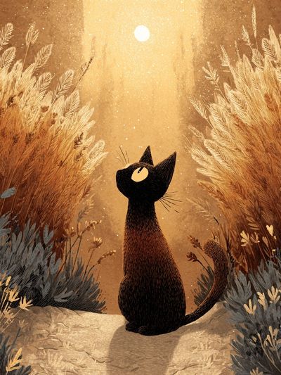 Curious Cat — Illustration Print. poster print