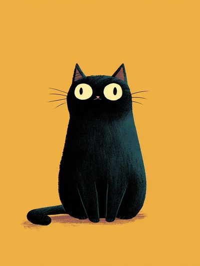 Black Cat — Illustration Print. poster print