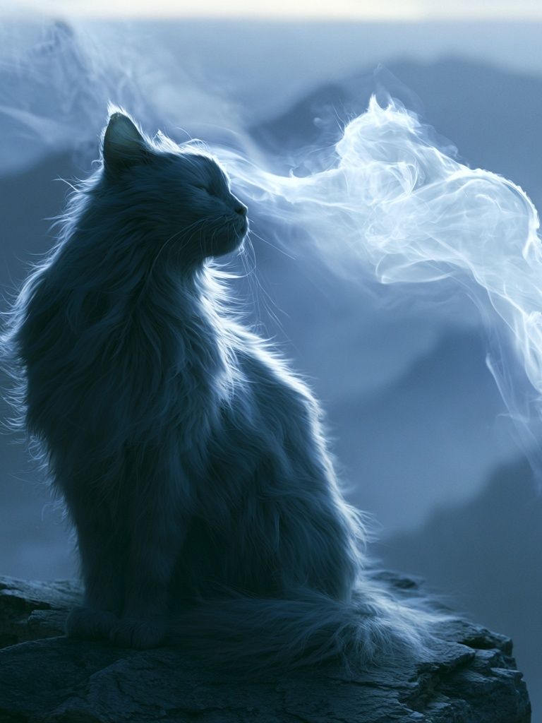 Mystic Cat Silhouette Poster. poster — animals art