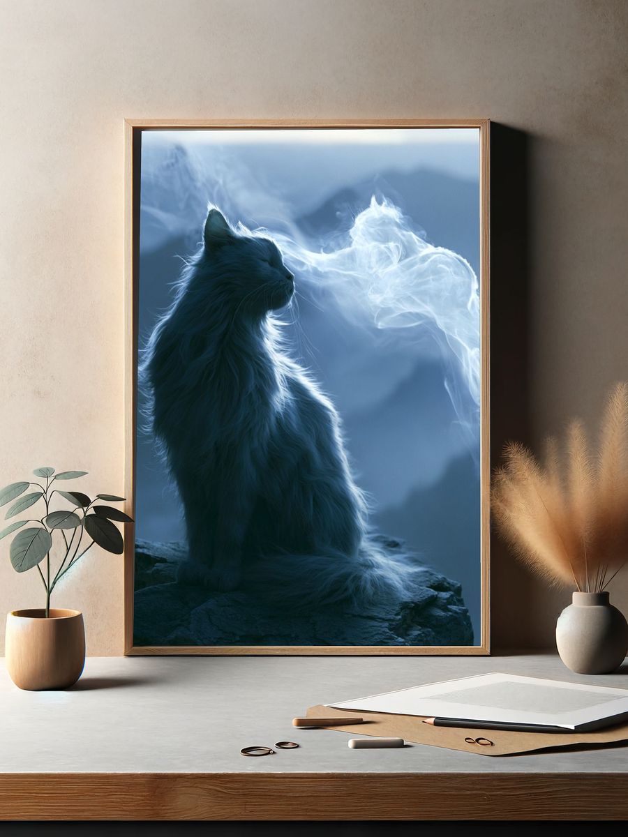 Mystic Cat Silhouette Poster. — room view 2