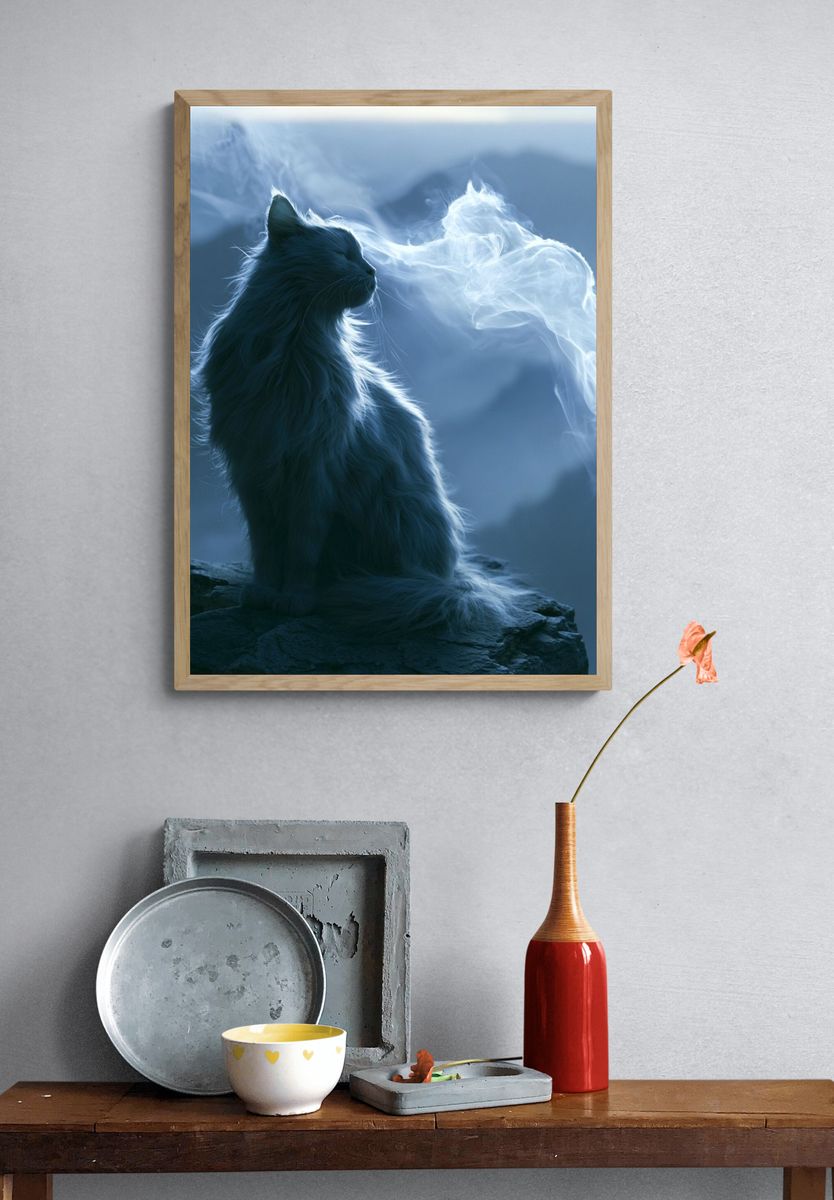 Mystic Cat Silhouette Poster. — room view 3