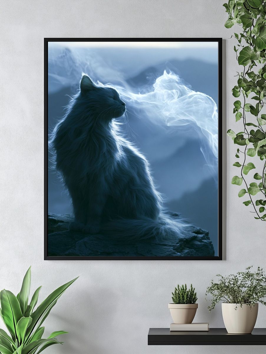 Mystic Cat Silhouette Poster. — room view 4