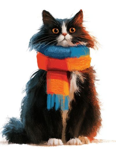 Colorful Cat Portrait Print. poster