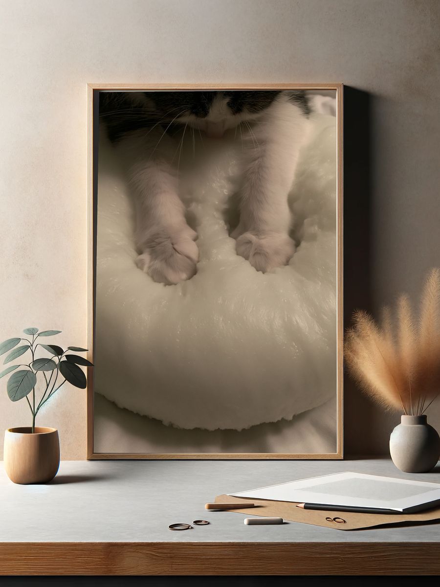 Sleeping Cat Close-Up Poster. — room view 2