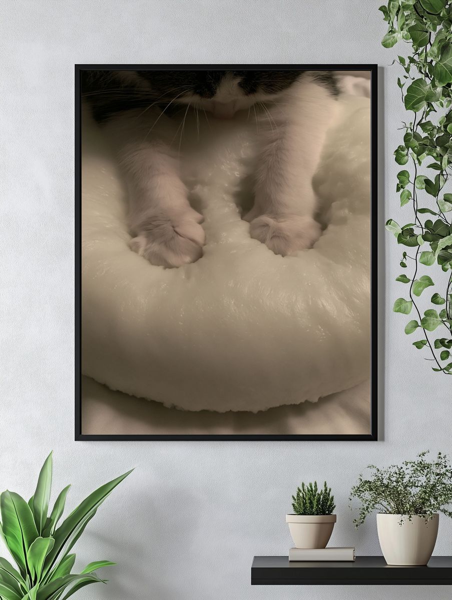 Sleeping Cat Close-Up Poster. — room view 4