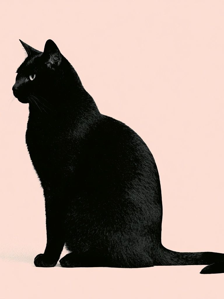Black Cat Silhouette Poster. poster — animals art