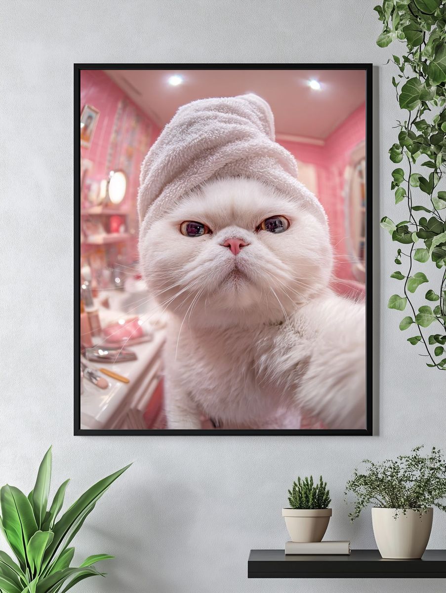 Persian Cat in Spa — Funny Print. — room view 4