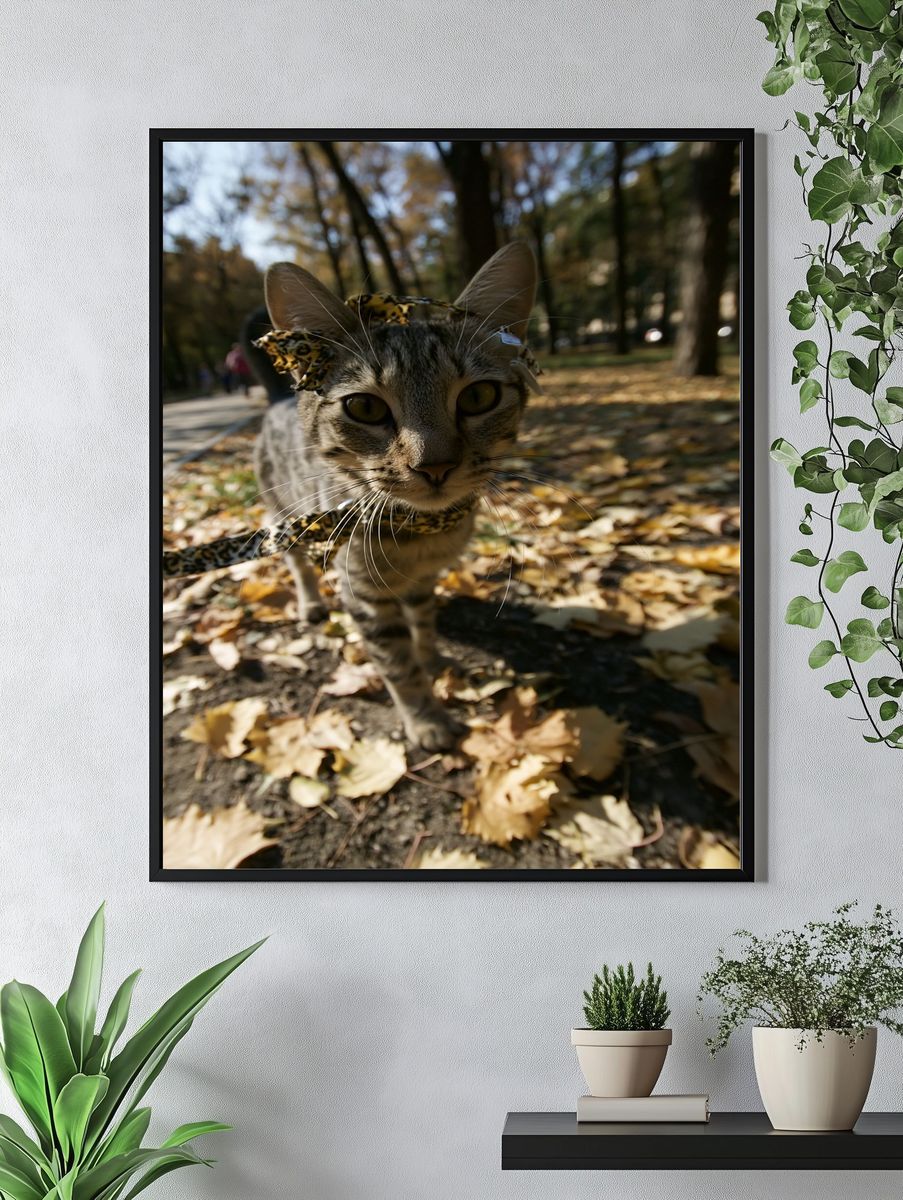 Curious Tabby Cat Photography Poster. — room view 4