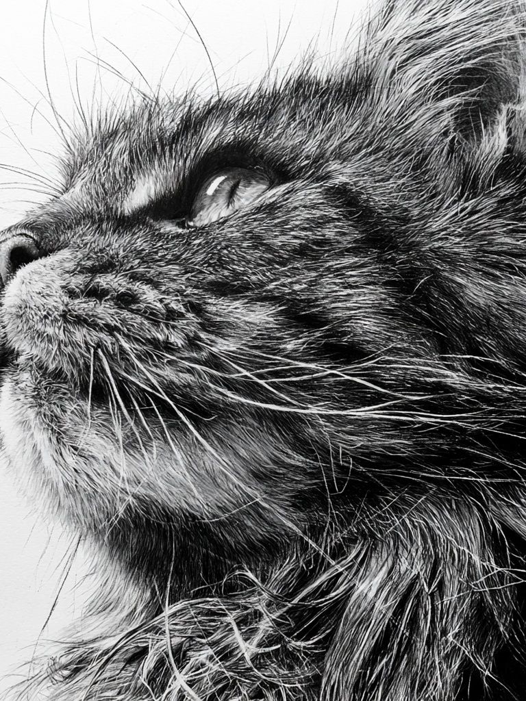 Black Cat Portrait Print. poster — animals art