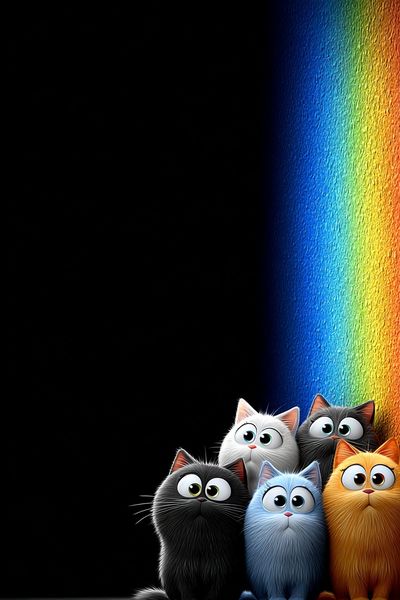 Colorful Cats — Cartoon Print. poster