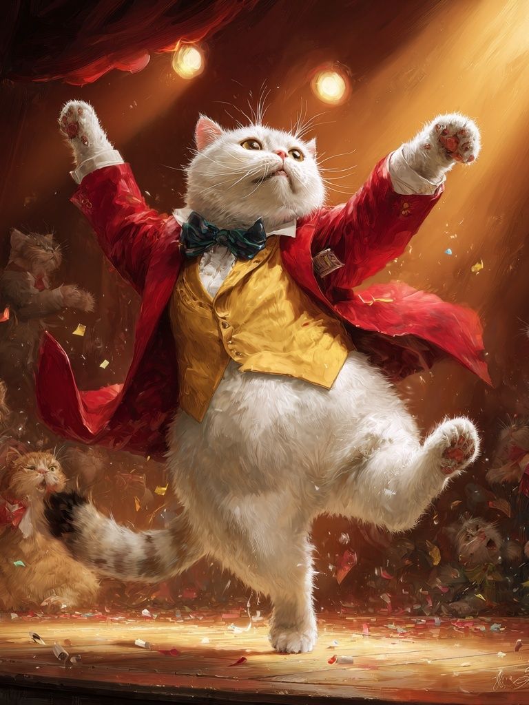 Dancing Cat — Funny Print. poster — animals art