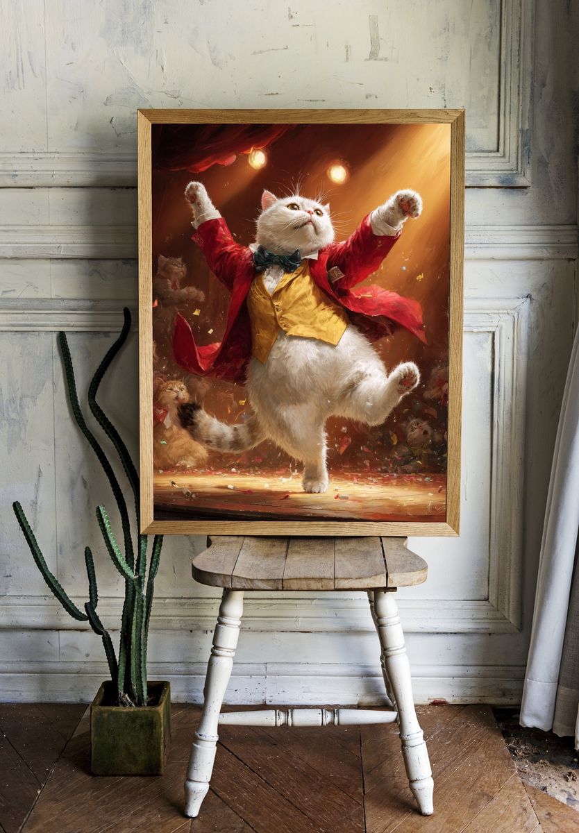 Dancing Cat — Funny Print. — room view 1