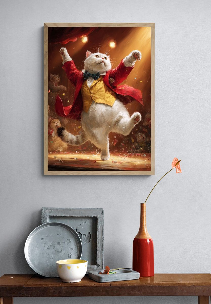 Dancing Cat — Funny Print. — room view 3