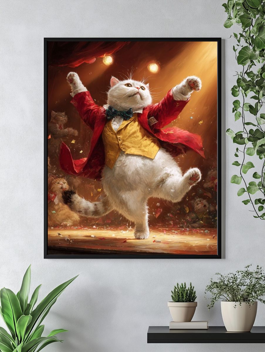 Dancing Cat — Funny Print. — room view 4