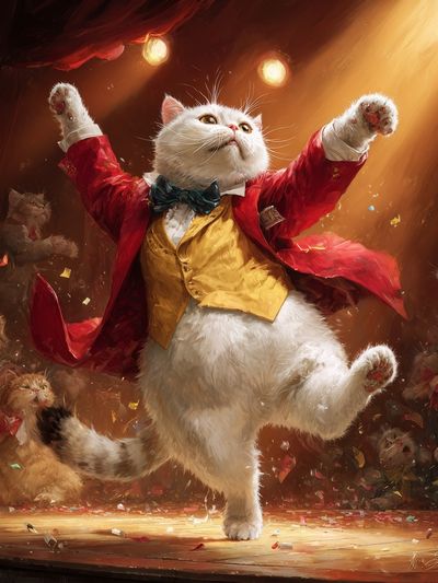 Dancing Cat — Funny Print. poster print