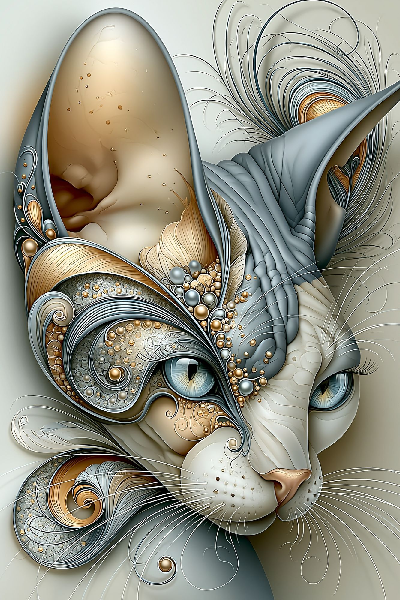 Abstract Cat Portrait Poster. poster — animals art