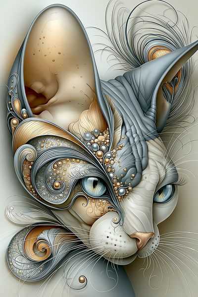 Abstract Cat Portrait Poster.