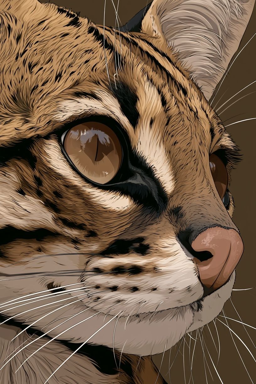Tabby Cat Portrait Illustration Poster. poster — animals art
