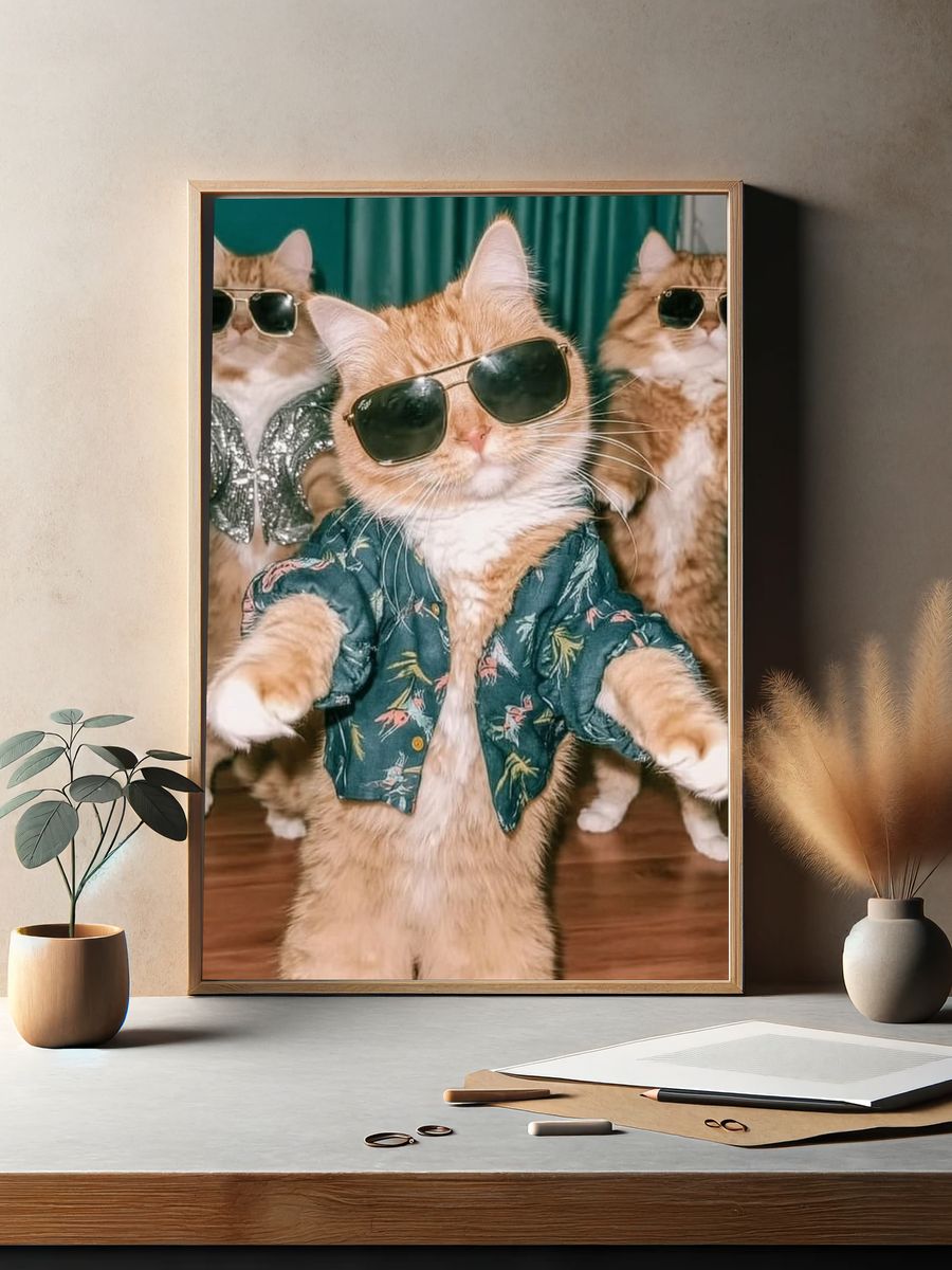 Cool Cats in Sunglasses Poster. — room view 2
