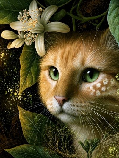 Forest Cat Illustration Poster. poster