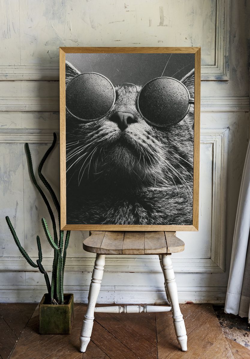 Cool Cat Portrait Photography Poster. — room view 1