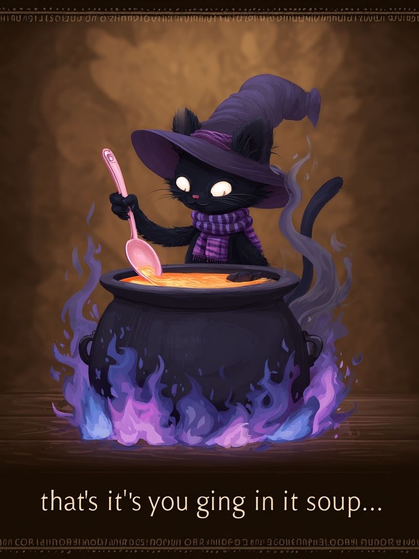 Black Cat Witch — Illustration Print. poster detail